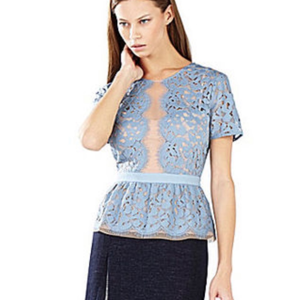 BCBGMaxAzria Lilia Scallop Top